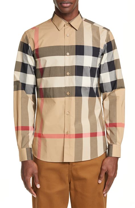 burberry plaid button up|burberry her men's clothing.